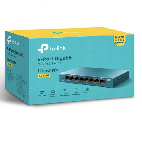 SWITCH TP-LINK 8PORT 10/ 100/ 1000 MBPS LS108G METAL
