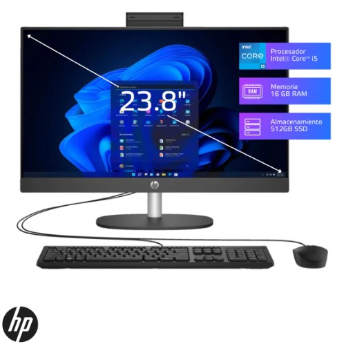 ALL IN ONE HP PROONE 240 G10 I5-1334U 16GB 512GB SSD 23.8 FHD FREEDOS | AIO  B88BKAT#ABM