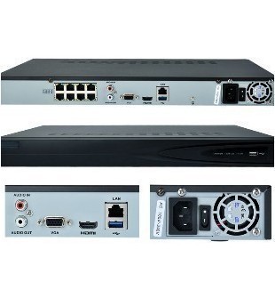 NVR POE HIKVISION  8CH / 8POE  HDMI VGA H264 METAL -  DS7608NI-Q2/8P
